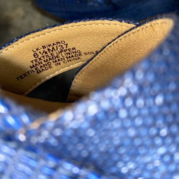 Lucky Brand Bikaro Denim Limoges Espadrille Wedge Platform Ankle Strap Sandals S - Picture 9 of 9